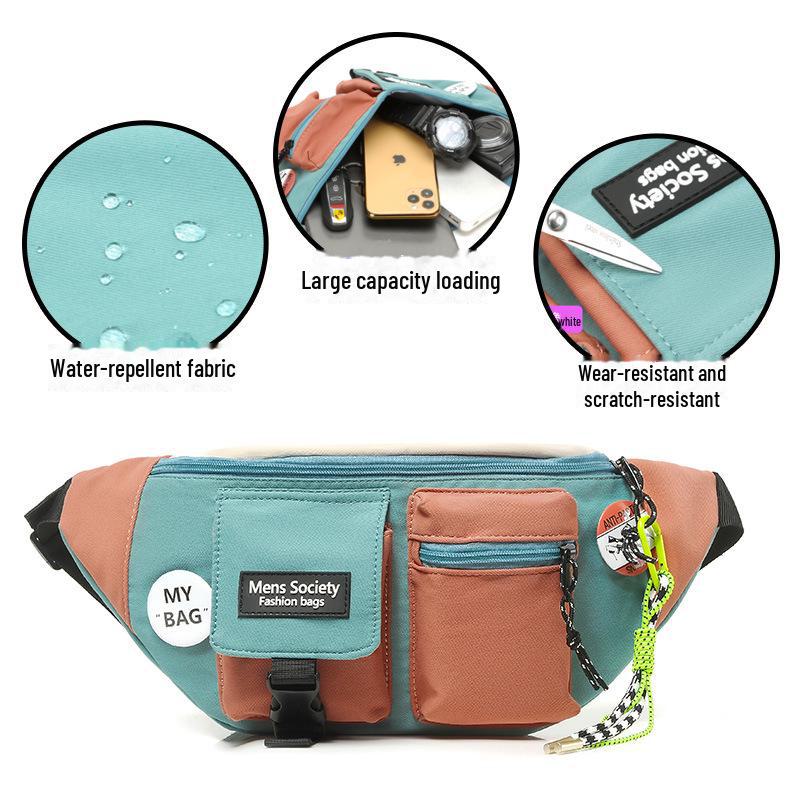 Men's Ultra-Light Canvas Crossbody Sports Bag: Casual, Large-Capacity, Weight-Reducing Chest Bag for Boys