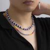 Bohemian Multi-layer Colorful Soft Clay Small Bead Necklace for Men Double-layer Stacked Jewelry