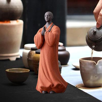 Buddha Statue Monk Figure Crafts Handmade Lifelike and Vivid Desktop Ornament Figurine for