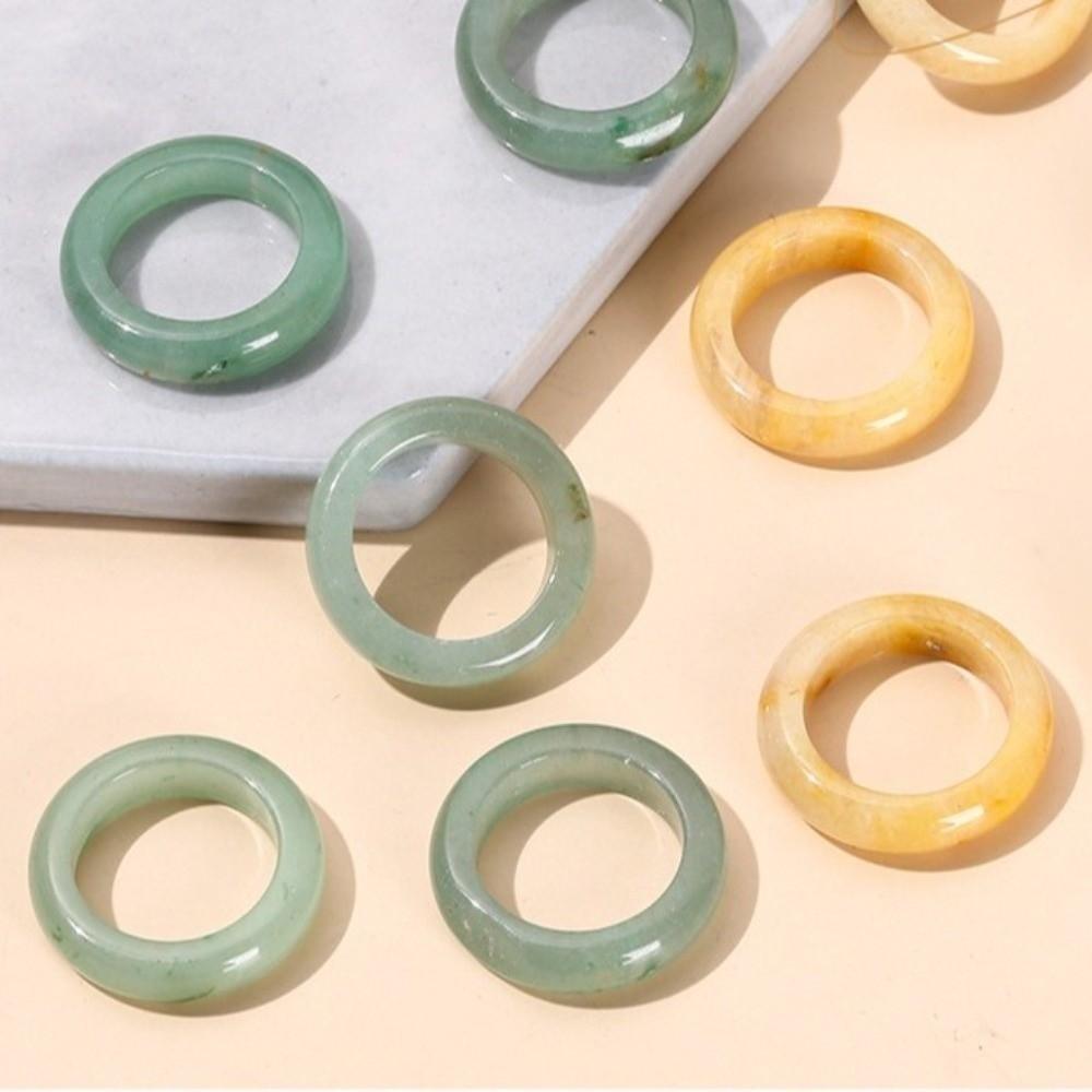 Obsidian Stone Crystal Stone Band Rings Natural Crystal Jewelry Finger Ring Minimalist Ring Women