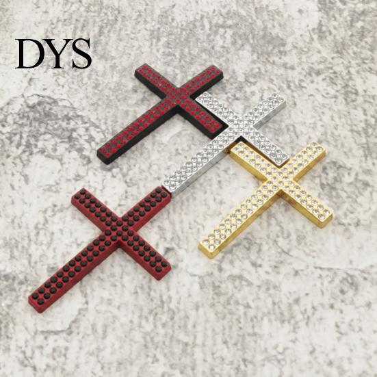 Eye-catching Car Decal Bling Waterproof Rhinestone 3D Religious Sticker with Self-Adhesive Self-adhesive Backing for Bumper Window Laptop Luggage