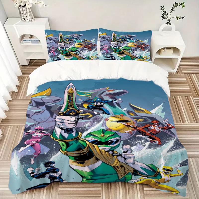 Power Rangers Heroic Battle Print 3Pcs Bedding Setduvet Cover With 2 Bedropillowcase Home Birthday Gift