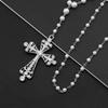 Cyberpunk Style Cross Necklace Dark Exaggerated Slightly Inlaid Imitation Pearl Multi-layer Stacking Jewelry