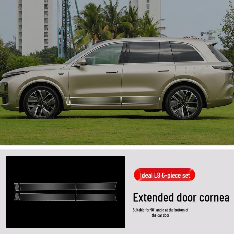 Ideal L8 Car Door Corner TPU Protection Film - Transparent, Front & Rear Triangle Area Paint Shield.