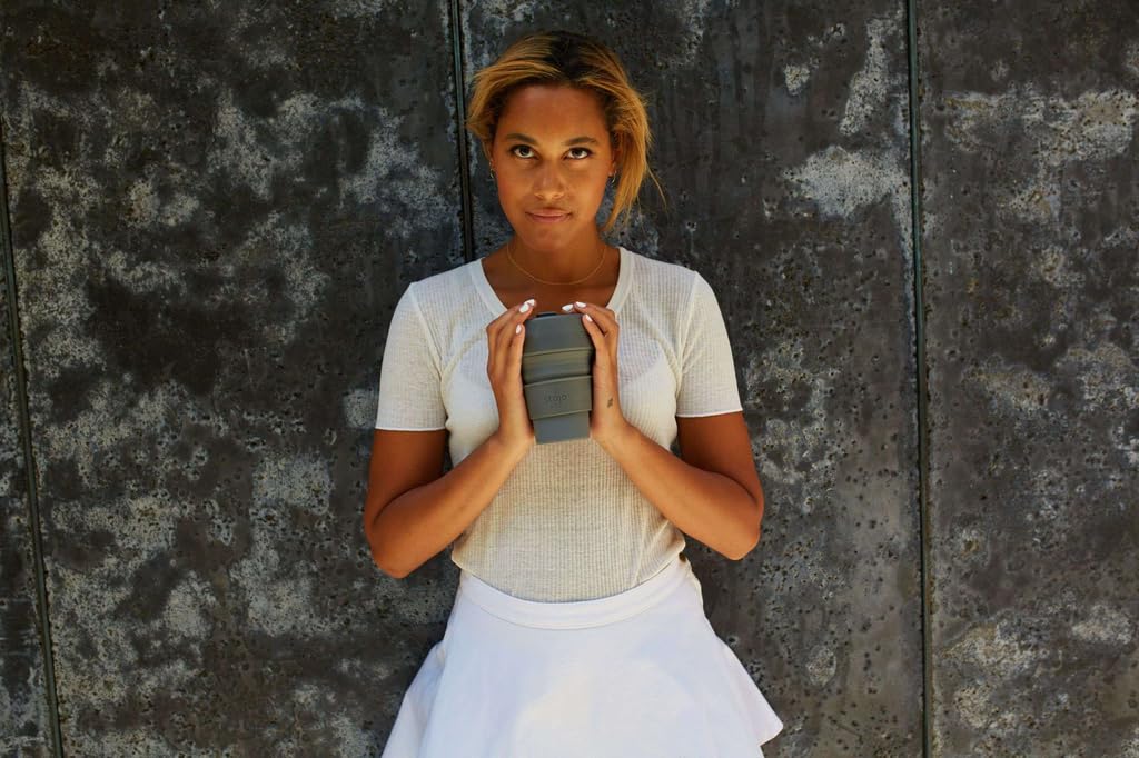 Mind Art Stojo Foldable Tumbler, Biggie, 355ml, 90mm Diameter x 127mm High, Carbon Fiber