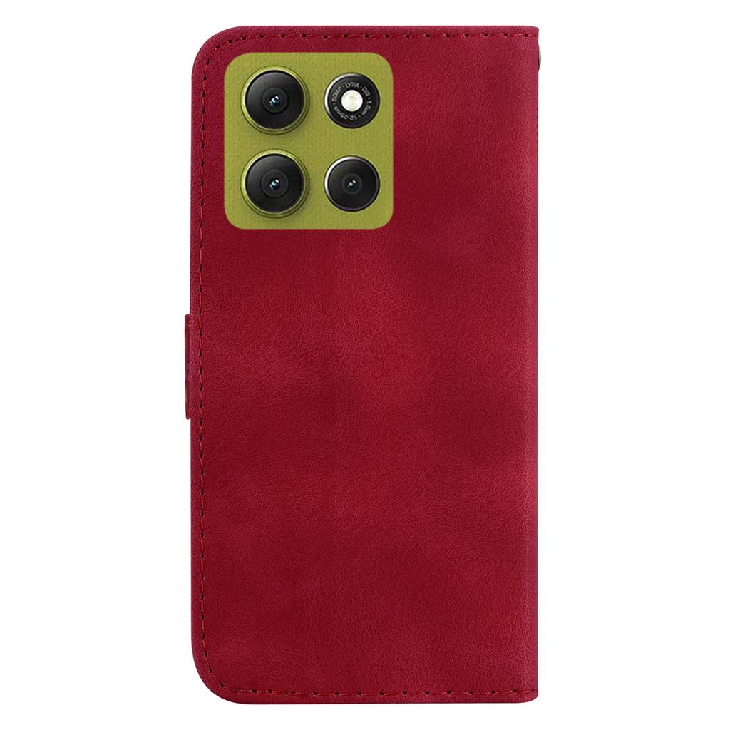 For Motorola Moto G86 5G Stand Case 7-Shaped Pattern Imprint Leather Phone Cover with Strap