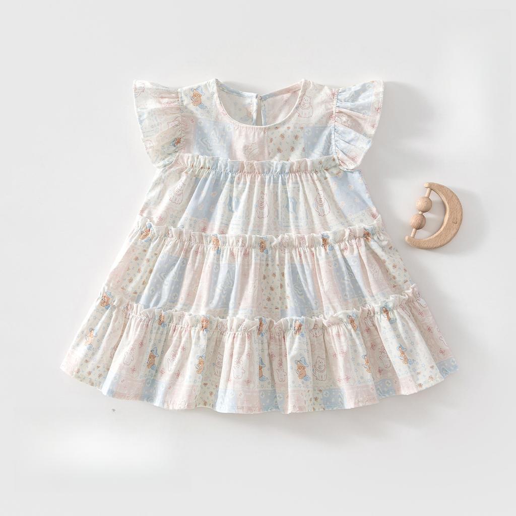 Baby And Toddler Girl'S Dress Summer Thin Floral Princess Style Sweet Dress Baby Clothing For Going Out