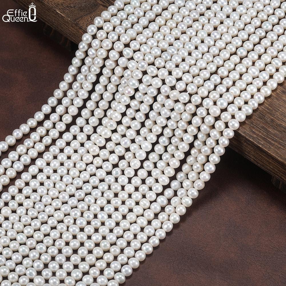EFFIE QUEEN 100% Freshwater Pearl Wholesale AAA/AAAA High Quality Round Pearl Beads For Jewelry Making DIY Bracelets Chain PP23