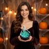 Skeleton Sitting on Cauldron Candle Halloween Decoration Wax Candle for Themed Parties and Seasonal Home Display