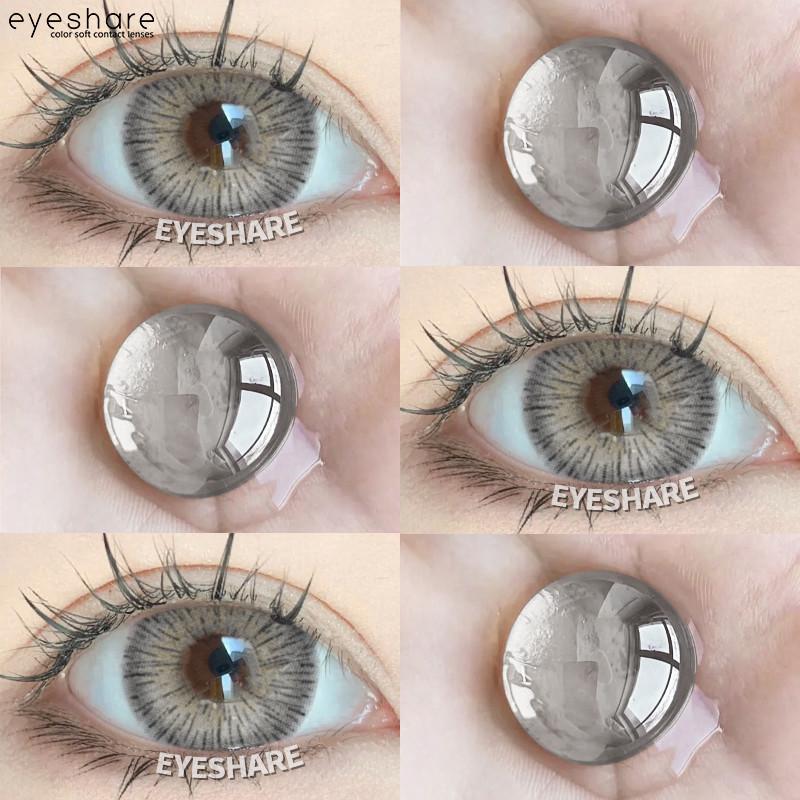 EYESHARE 1 Pair BUBBLE Gray Contact Lenses for Eyes Brown Natural Korean Softlens Beauty Eye Makeup Lens