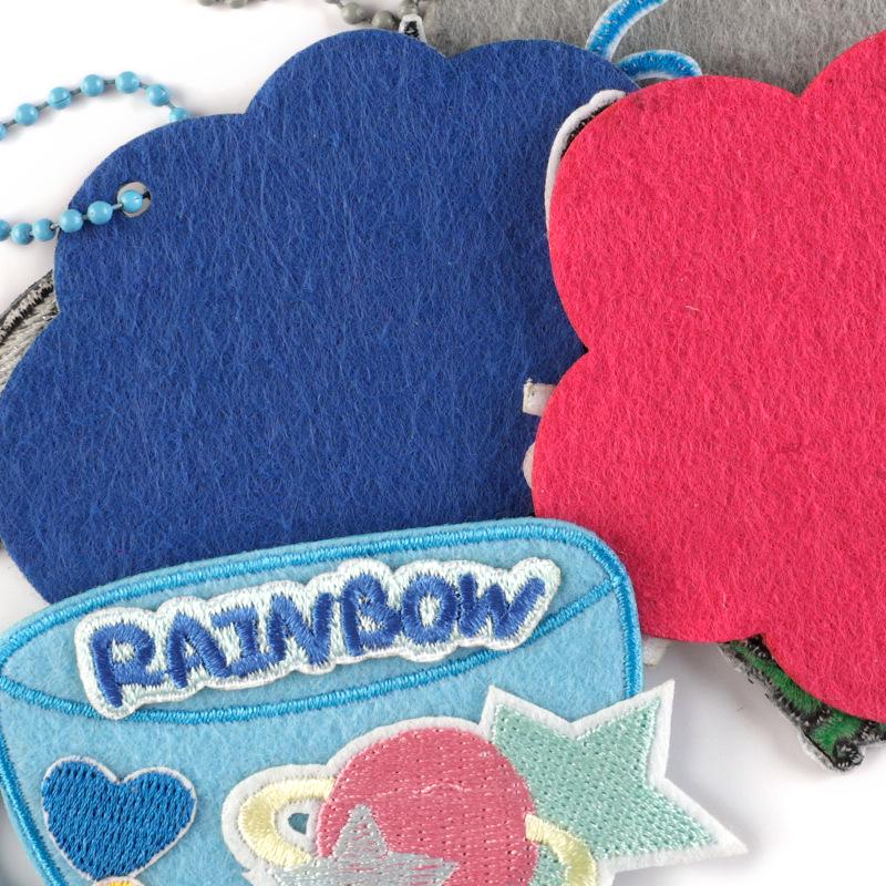 Korean INS Style Luggage Tag Keychains - DIY Anti-Lost Bag Accessory with Embroidery Blank Cloth Patch