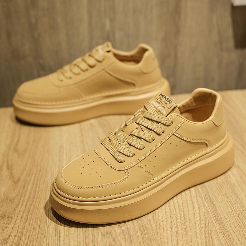 

Men s trendy shoes winter breathable 2024 new Korean version versatile platform white shoes men s sports and leisure board shoes 44 коричневий