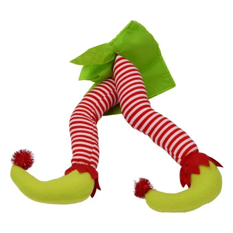 Christmas Decor Supplies Plush Leg Elf Doll Car Home Xmas Tree Pendants Creative Gifts New Year Party Pendant Accessories