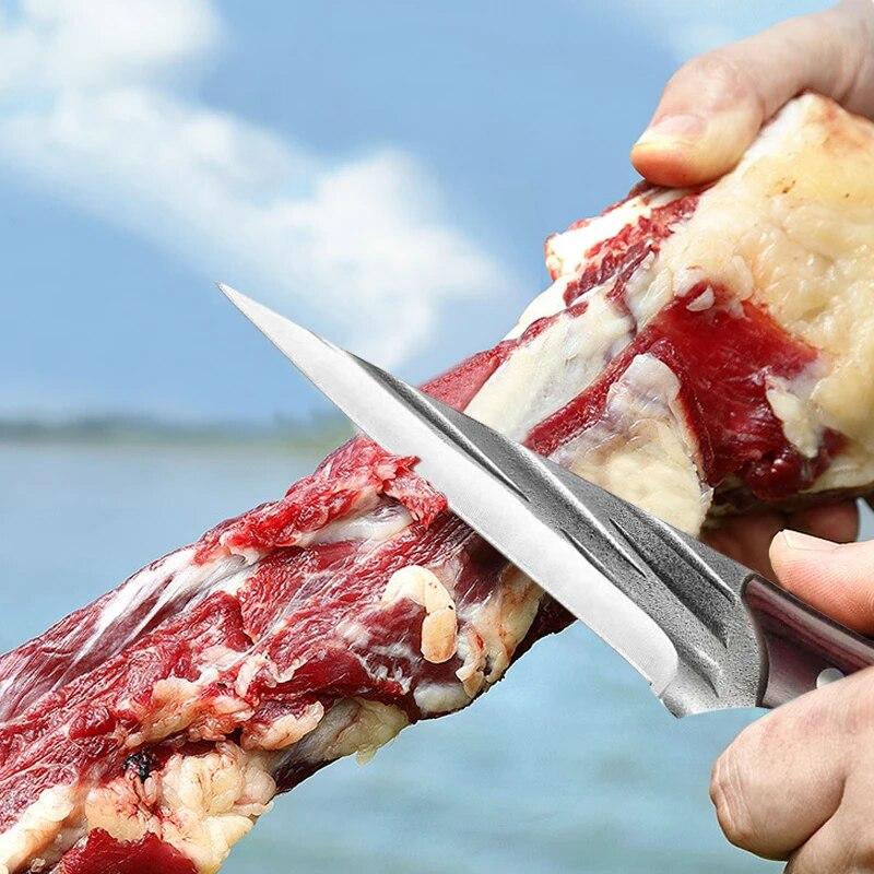Geschmiedetes Küchen-Fleischbeil, Edelstahl, Ausbeinmesser, Metzgerbeil, Gemüse- und Obstschneidemesser, scharfes Obstmesser