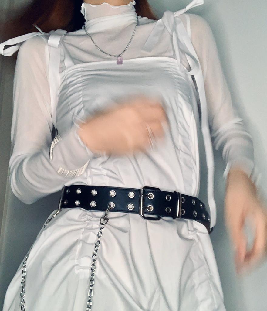 Personality Long Pin Buckle Men Women Zinc Zinc Alloy Jeans Decorative Waist Belt Leather Belt Belt Chain