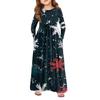 Girls' Maxi Dress - Long Sleeve Pocket Dress Christmas Day