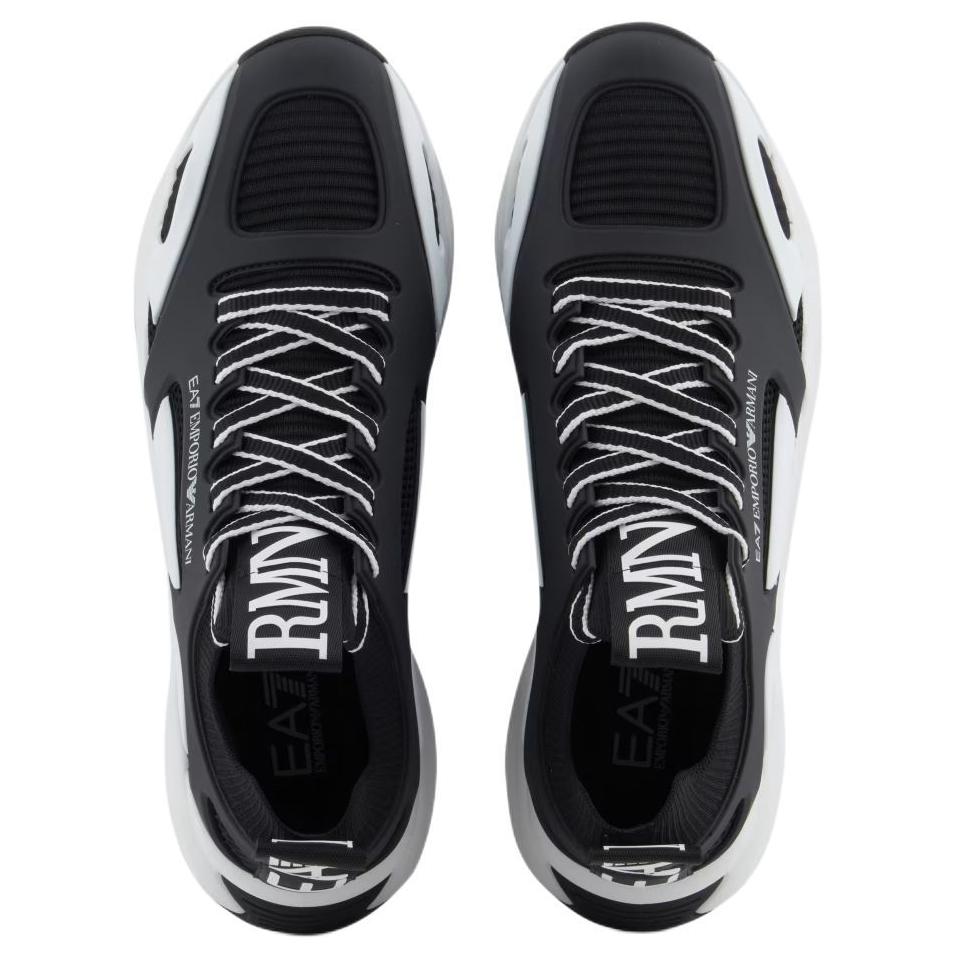 Emporio Armani EA7 Infinity Cage Round Toe Lace-Up Low-Top Lifestyle Sneakers Unisex Sneakers Black X8X174XK377K485