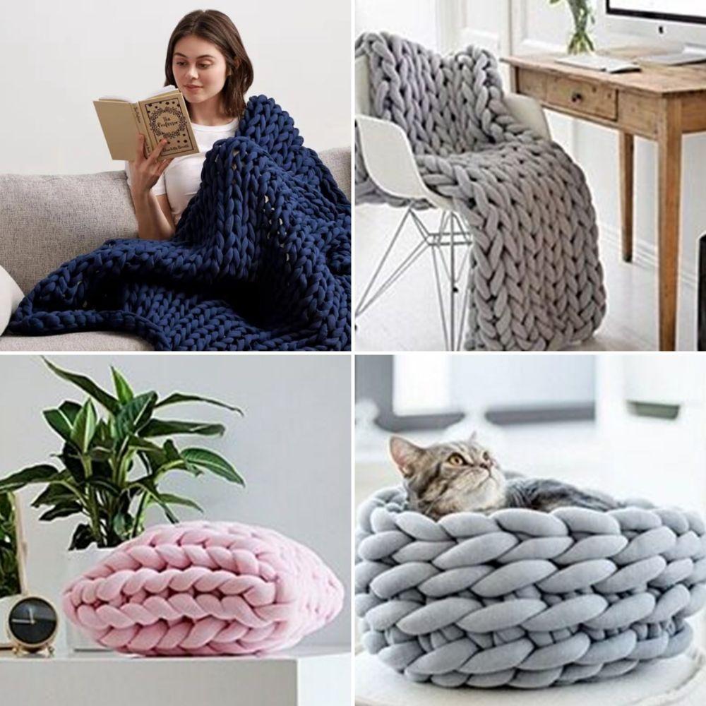 Machine Washable Multi-color Chunky Yarn 2.5cm Super Velvet Arm Knitting Yarn Soft DIY Tube Yarn Weave Craft