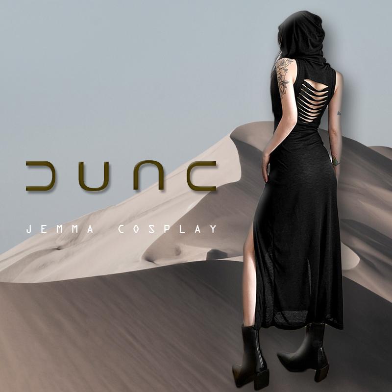 Wasteland Aesthetics Dune Косплей Сексуальные летние платья с капюшоном CyberPunk Gothic Witch Queen Y2K Streetwear Костюмы на Хэллоуин