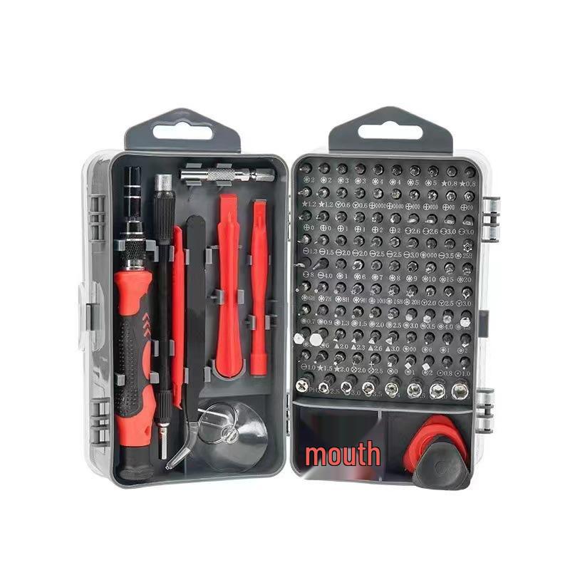 115-in-1 Multifunctional Screwdriver Set for Clock and Mobile Phone Repair красный