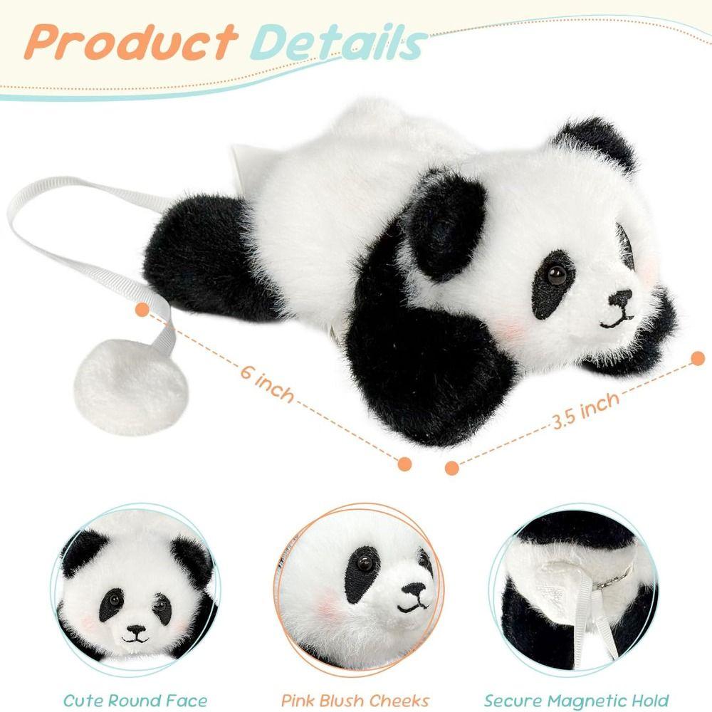 Soft Mini Panda Stuffed Animal Doll Panda Pattern Panda Shoulder Plush New Design Plushies Gift