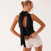 European and American Summer Solid Color Fashion Street Hanging Neck Strap Top