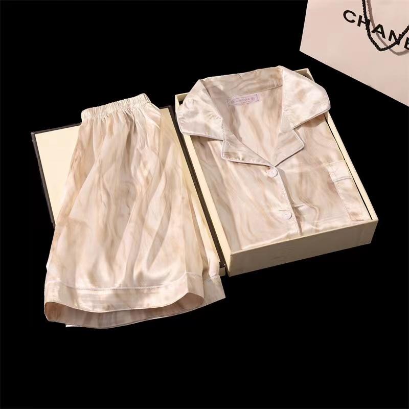 

Пижамный комплект из двух предметов с принтом вишни, летняя пижама с искусственными пятнами, модная домашняя одежда, женские повседневные шорты и топ, пижама XXL золотой