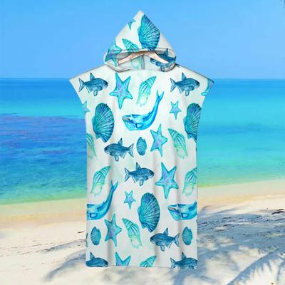 Erwachsene Kinder Strandtuch Schnelltrocknend Kapuzenumhang Kinder Frauen Große Badetücher Sandfrei Poncho Bademantel Für Sommer Schwimmen Surfen