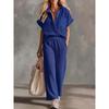 Spring Summer New Women's 2-piece Outfit, Short Sleeve Top + Casual Pants Matching Set, Fashion Casual Two Piece Suit