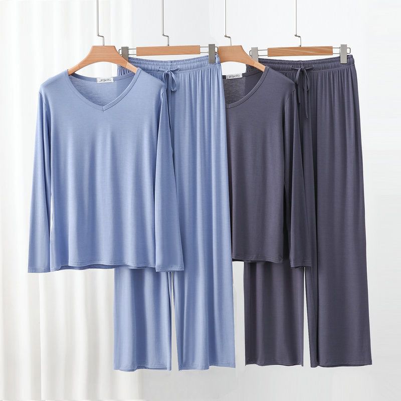 Women's Loose Casual Pajama Sets V-neck T-shirt and Drawstring Pants