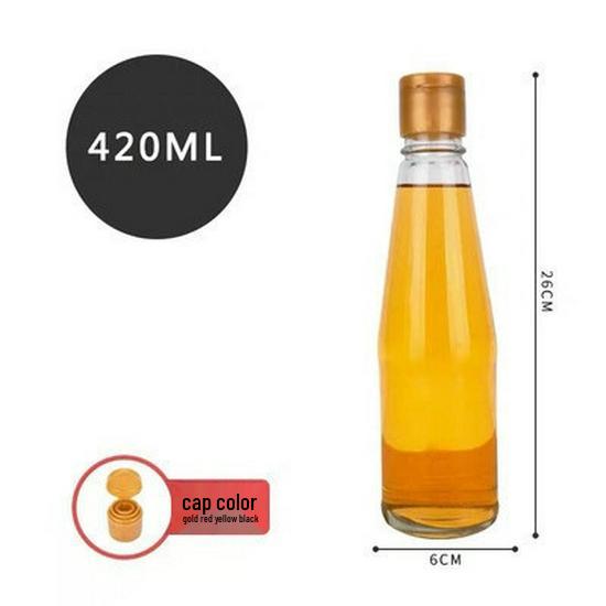Sesame Oil Glass Bottle with Lid - Leakproof, Sealed, Empty for Kitchen or Commercial Use.