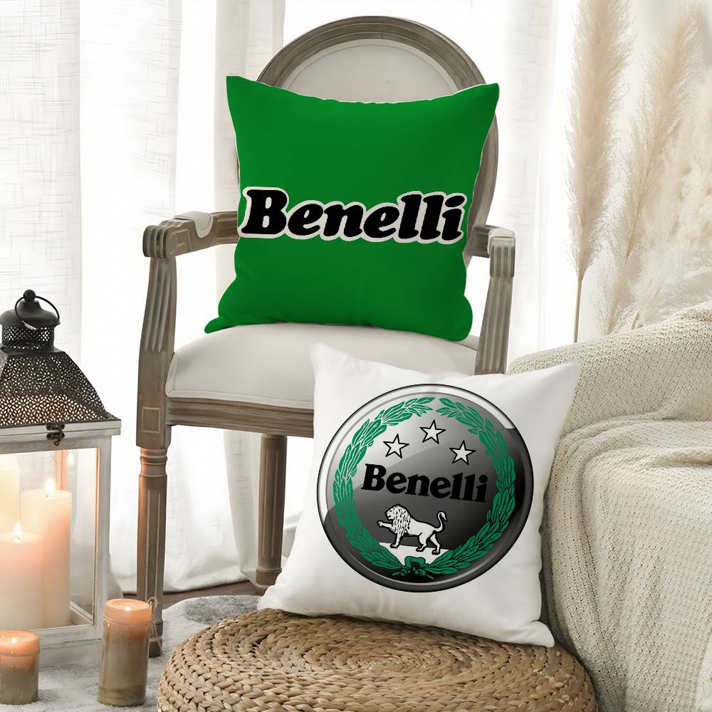 Cool B-Benelli Pillow Case Home Dorm Chair Back Short Plush Double-Sided Printing Office Nap Time Cushion Cover