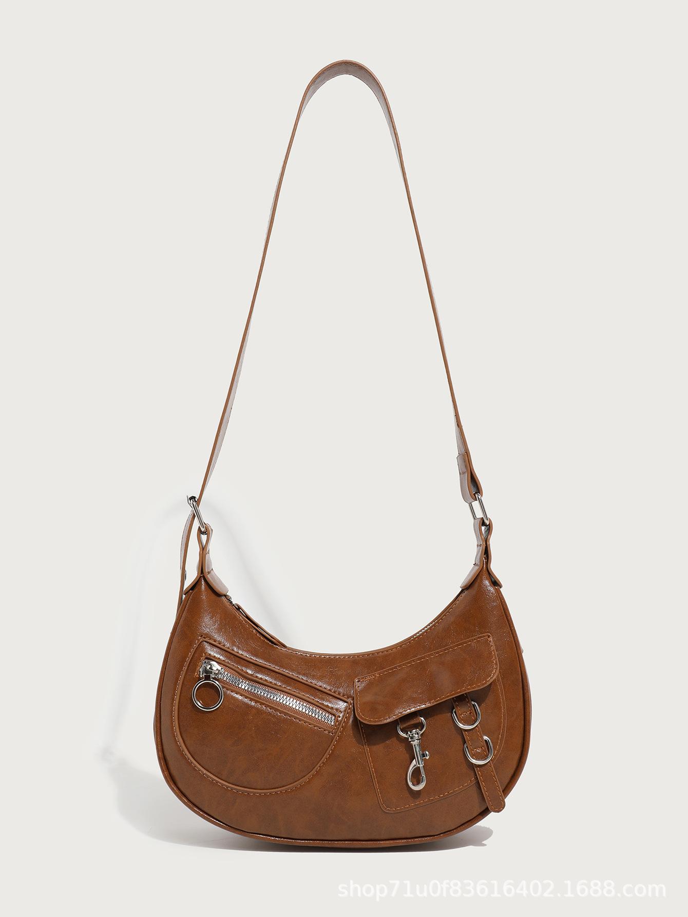 

Премиальная текстура женская сумка-мессенджер Niche Design Crescent Bag Y2K Locomotive Bag сумка через плечо подмышкой коричневый