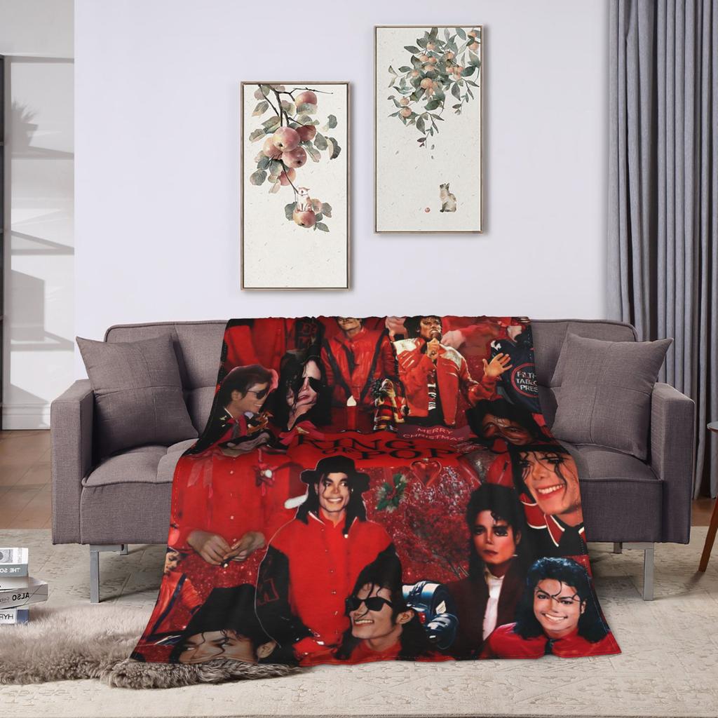 MJ King Of Pop Michael J-jackson Blankets  Soft Graphic Plush Throw Blanket For Outdoor Camping Flannel Bedspread Bed Cover