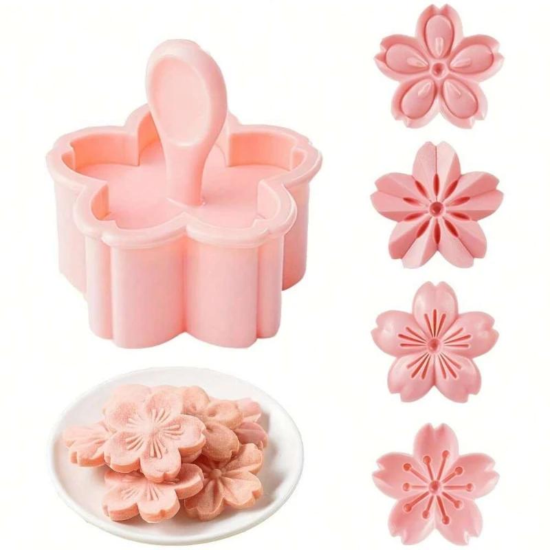 Cherry Blossom Cookie Cutter Fondant Stamp Floral Biscuit  DIY Baking Tool Pink Sakura Flower Cake Decoration Pastry Mold