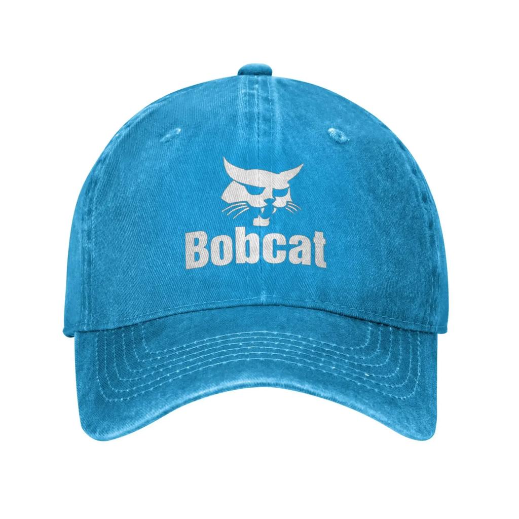 Funny Anime B-Bobcat Y2K Heavy Equipment Summer Retro Cowboy Washed Baseball Caps Men Denim Street Tide Hat Hip Hop Peaked Cap
