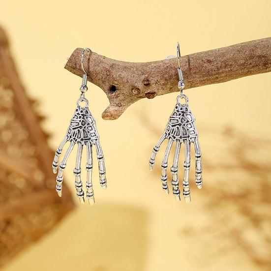 Fashionable Holiday Costume Jewelry 1 Pair Halloween Earrings for Women, Skeleton Spider Pumpkin Women Ghost Bat Dangle Earrings, Gothic Accessories