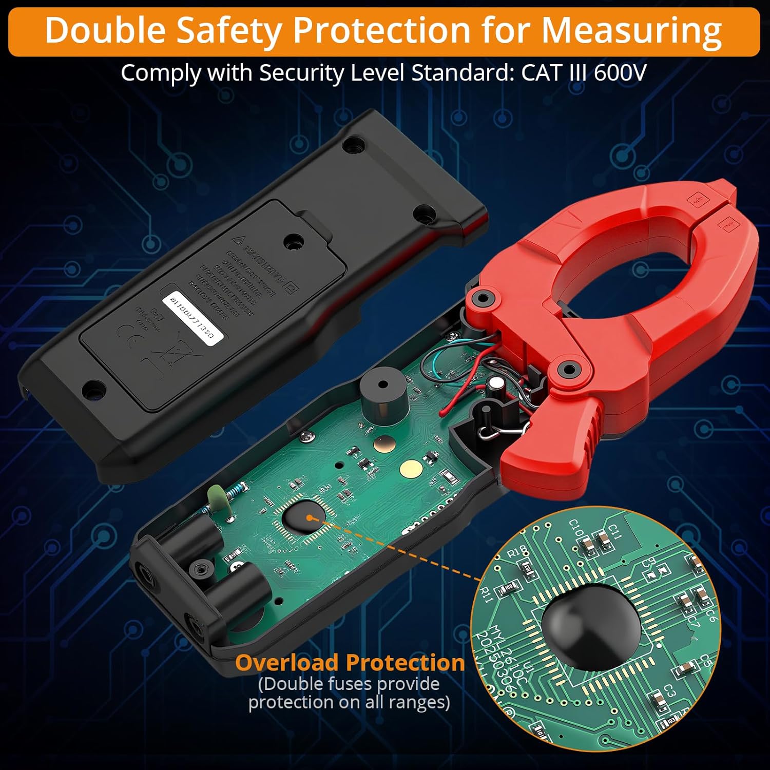 

Clamp Meter 4000 Counts TRMS AC/DC Voltage 600A Auto Range Digital Multimeter with Capacitance Continuity Resistance NCV Diode T United States