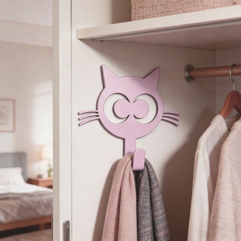 Pack Of 2 Cats Shaped Metal Hooks For Door Back Perfect For Hanging Clothes Keys And Bags Home Organization Tool