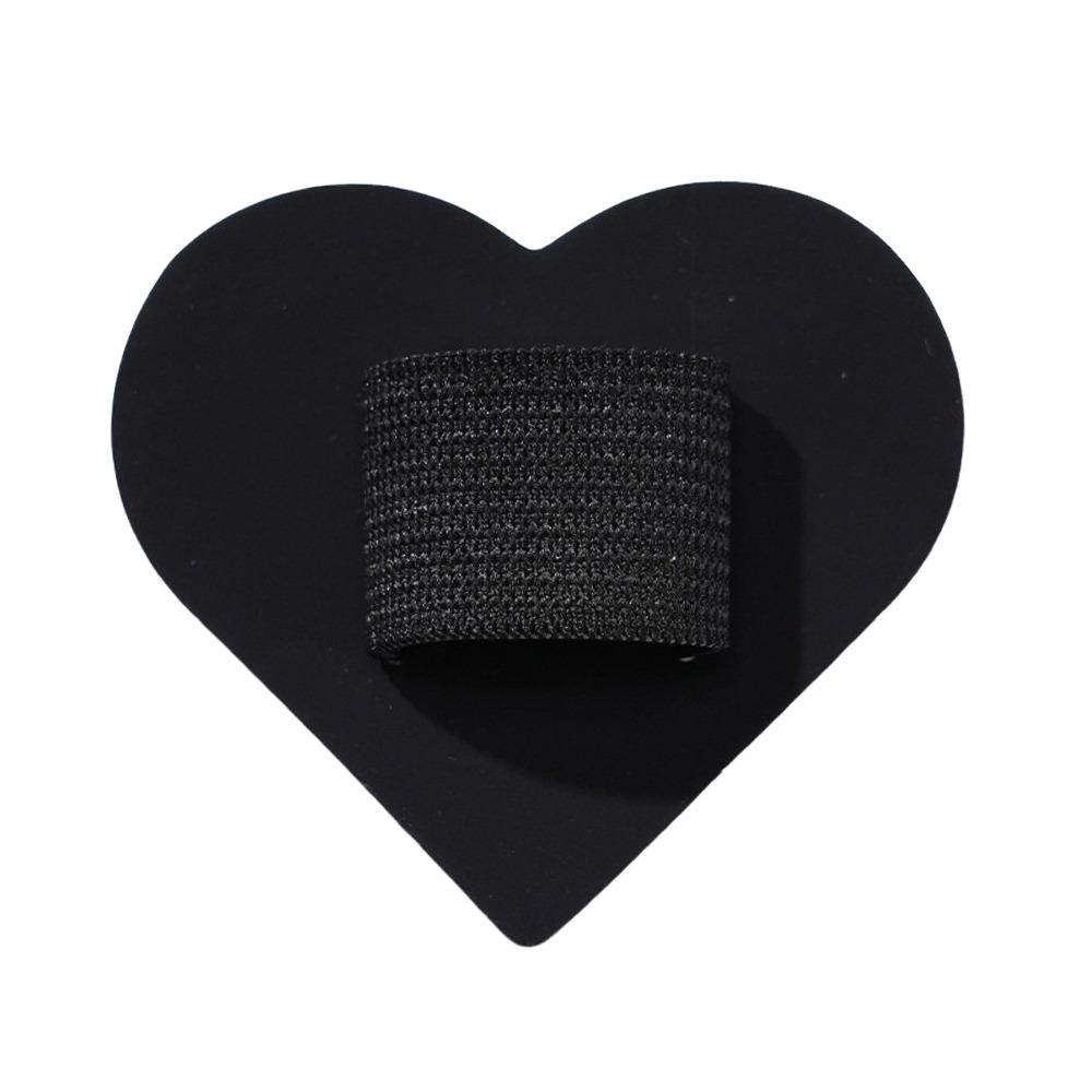Circle Hair Band Pad Heart With Elastic Band Self-Adhesive Pen Clip Not Easy Fall Off Leather Decorative Hair Band