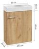 Bathroom cabinet with washbasin 50x70cm, hanging, oak craft Small