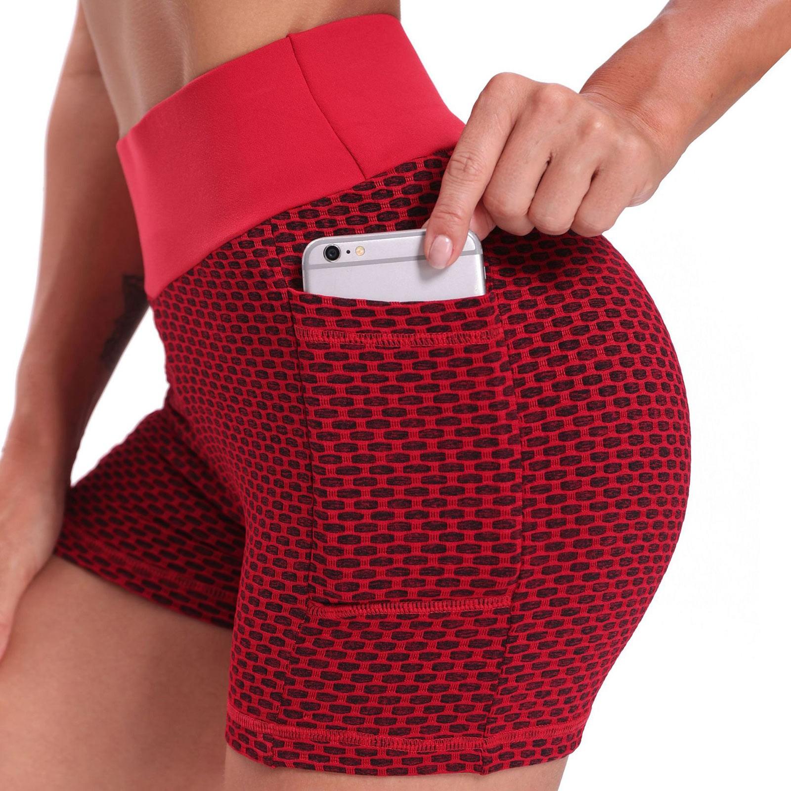 

Женские повседневные узкие брюки с завышенной талией и карманами для йоги, три штана для йоги S красный