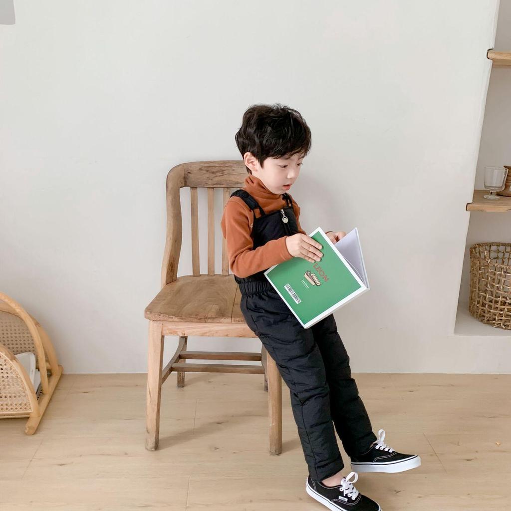 2026 Baby-Latzhose im koreanischen Stil: Herbst/Winter Daunen-Baumwollhosen für Kinder