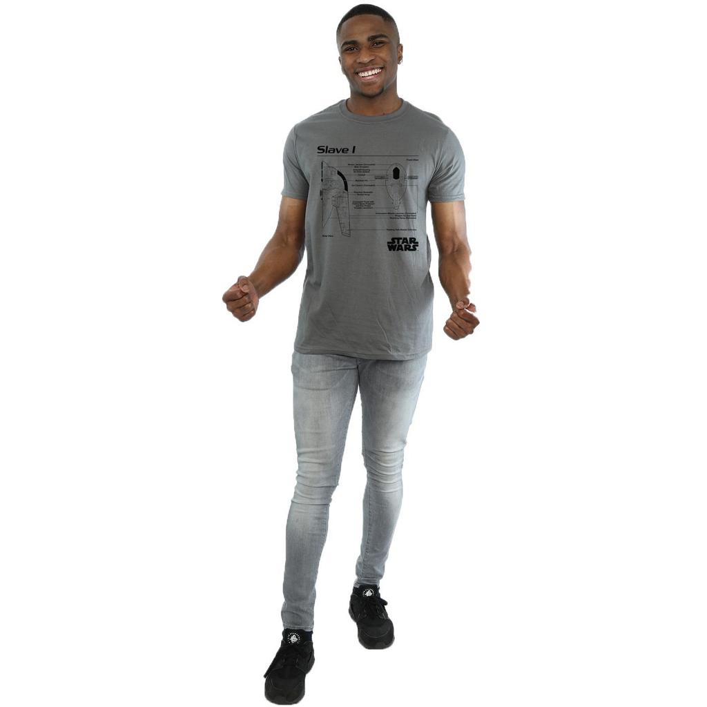 Star Wars Mens Slave 1 Blueprint T-Shirt