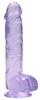 Gode Crystal Clear 12 x 3cm Violet - Real Rock Crystal - GODE COULEUR & GIRLY