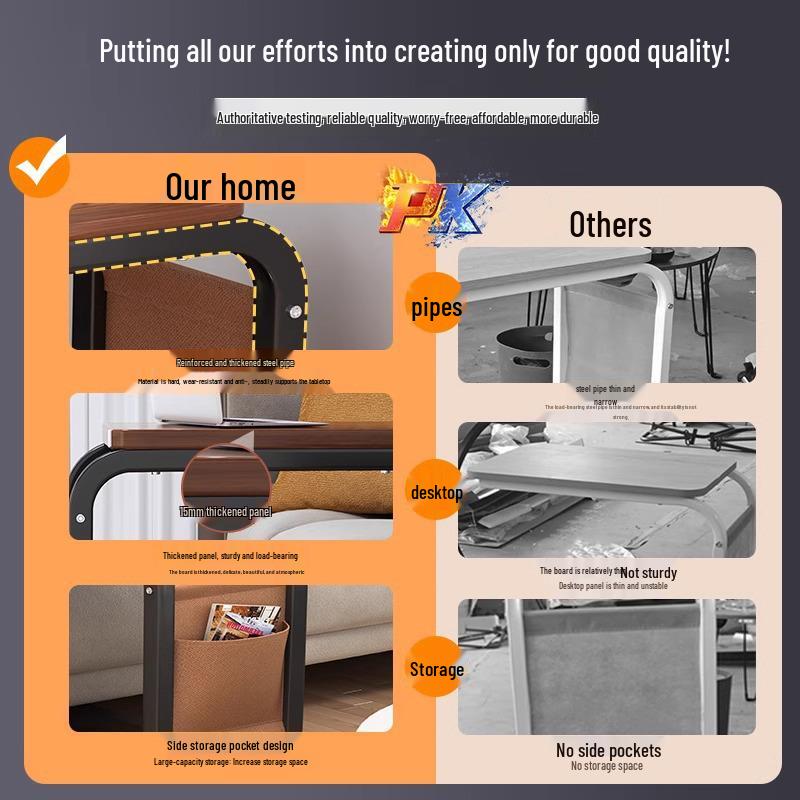 Masă laterală mobilă minimalistă modernă cu roți pentru dormitor sau living