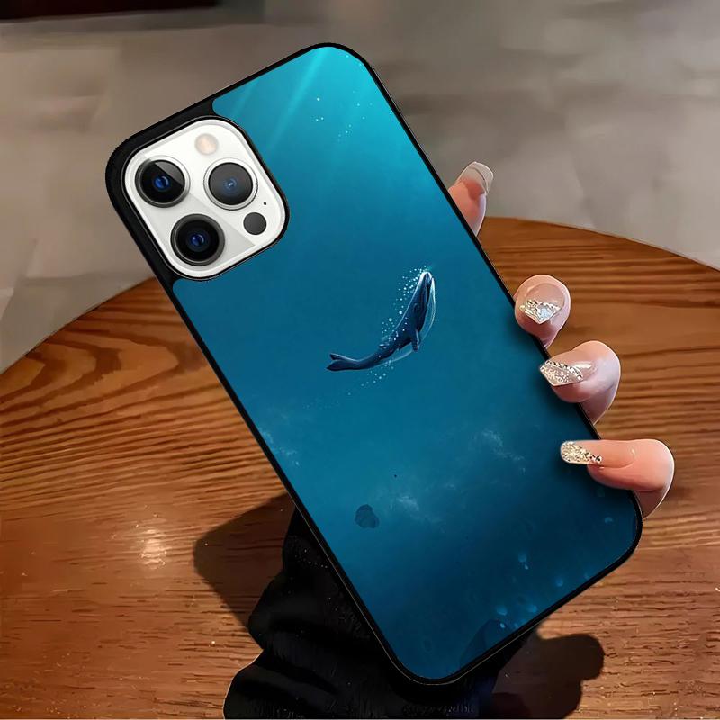 Beautiful Blue Whale Painting Phone Case For iPhone 17 Air 16 15 14 13 12 11 Pro Max Max Plus Bumper Case Cover