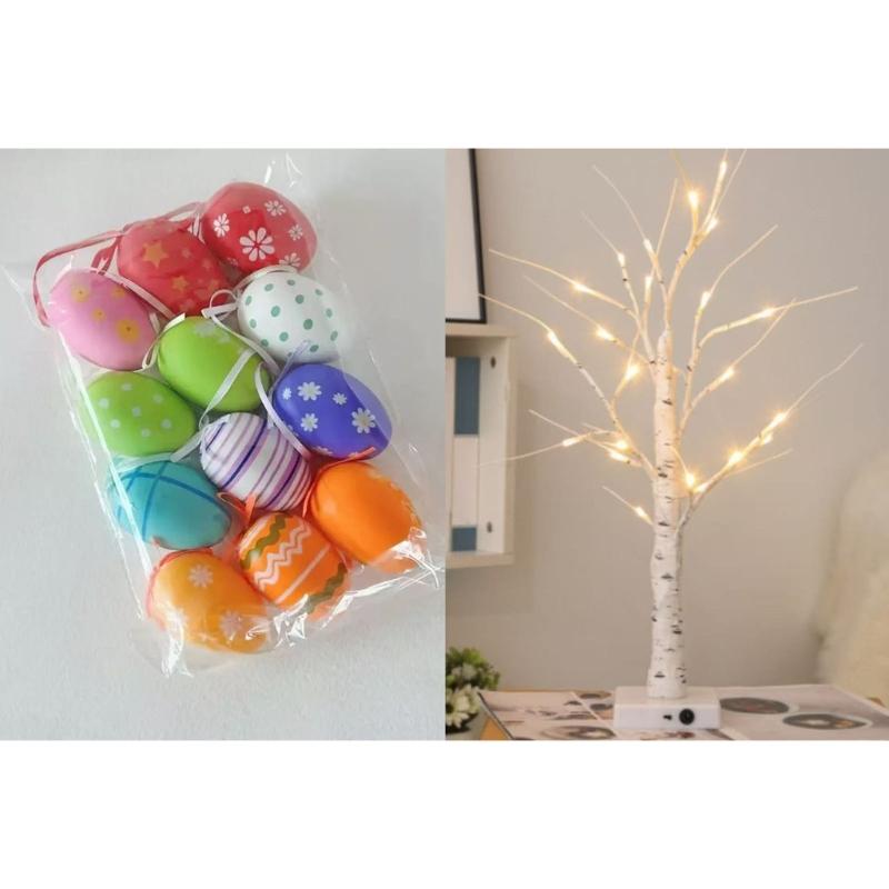 Festives LED Easter Eggs Tree Decoration For Easter Celebrations Easy Assembly Home Party Ornament Table Centerpiece