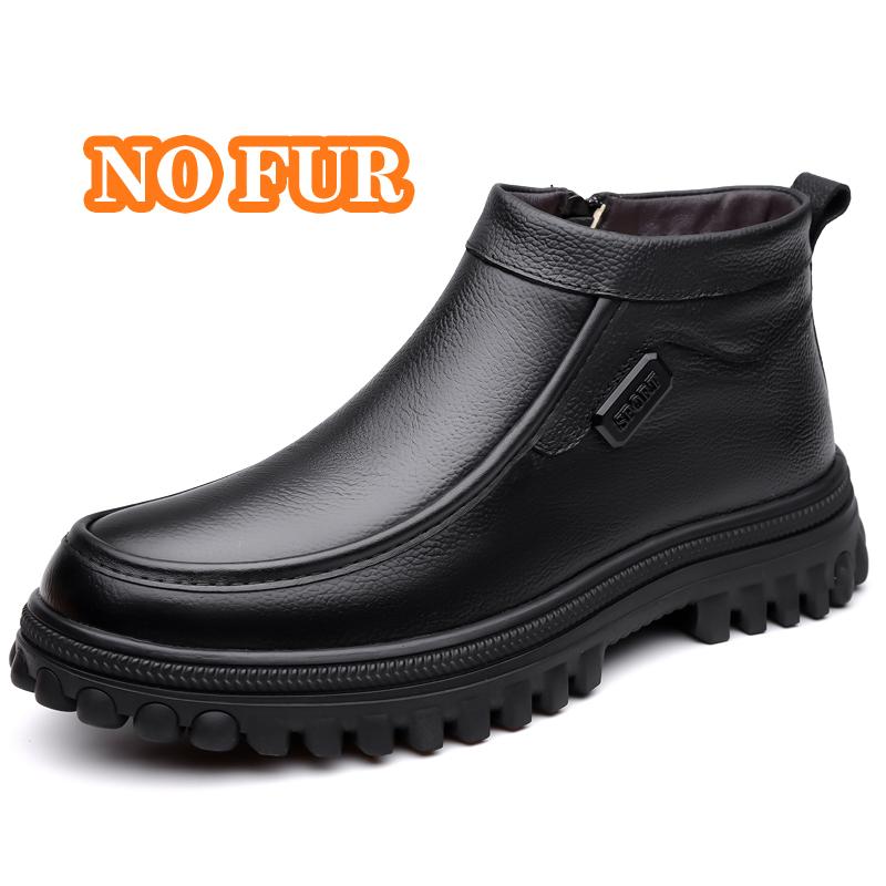 Fashion Pu Leather Casual Shoes Leisure Walk Men's Ankle Boots Stylish Brand Male Driving Shoes Warm Winter Botas Business Dress Boots