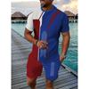 Casual Sports Suit Breathable Outdoor Men's T-shirt Shorts Summer Print Adult Suit, PLUS SIZE